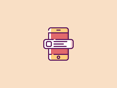 Notification Icon design e mail flat icon illustration iphone iphonex logo mail message minimal notification smartphone symbol ui vector