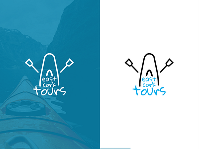 Logo Design for Tour Company blue blue color logo branding design handwritten font handwritten logo handwritten type illustration ireland kayak logo kayaking logo logodesign monochrome tourism travel logo traveling