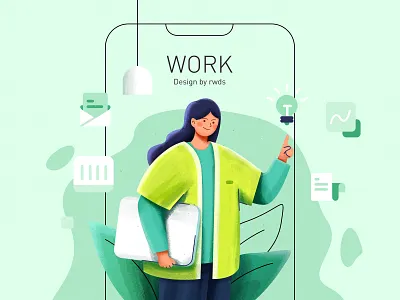 Work2 article branding business editorial geek bot geekbot icon illustration laptop office person portrait slack team teamwork work