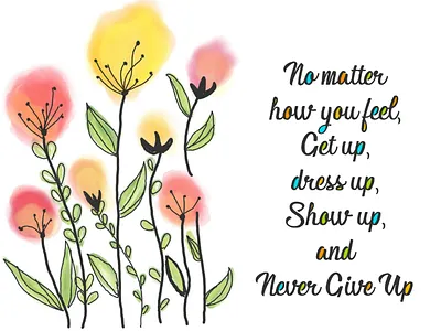 Motivation Quote digitalpaint floralpainting graphics design illustration