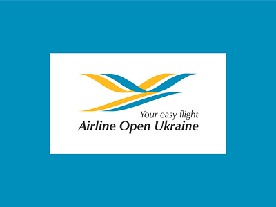 Airline Open Ukraine design icon illustration logo typography