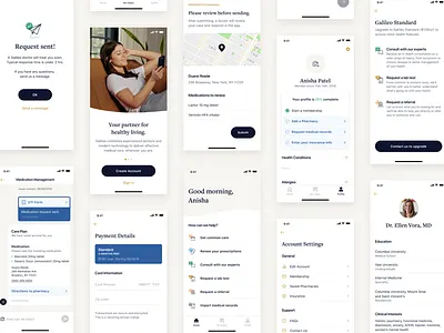 Healthcare App figma healthcare home map medical app messaging nudds onboarding payment prescription settings verification
