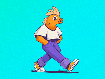 Human nº1 cartoon fish illustration