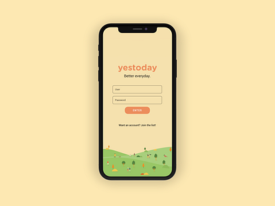 Yestoday - Login design form illustration login sign in ui ui design ux ux design uxui yestoday