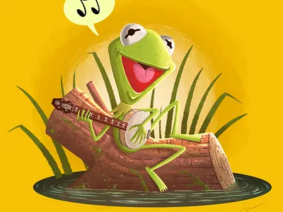 Rainbow Connection frog kermit muppet muppets procreate rainbow