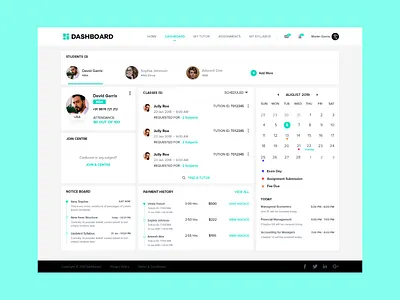 E-Learning Dashboard admin dashboard admin panel course dashboard dashboard design e learning education education dashboard flat flat design green ui online course online courses online education student app study study dashboard