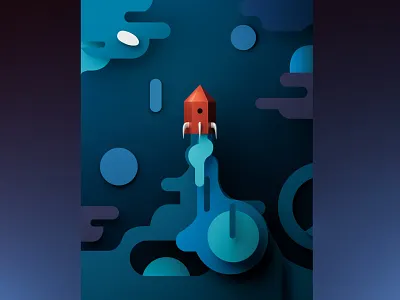 Paper Rocket 3d 3d art 3d artist 3dartist 3dmodel 3drender 4dcinema blender blender3d cgi desiger design illustration isometric low poly lowpoly model polygon render vector