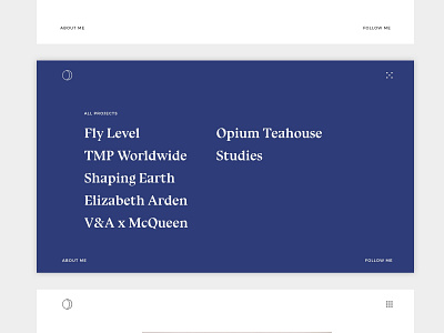 Folio 2.0 — Menu daily ui design experiments flat design folio minimal minimalism ui design user interface