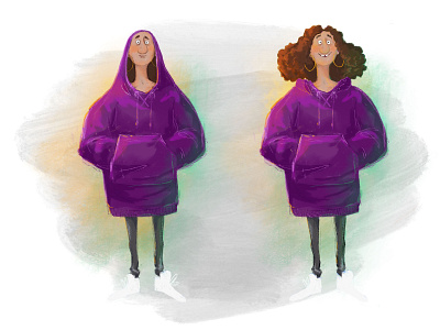 Curly Girl character character design digital painting girl illustration ipadproart procreate