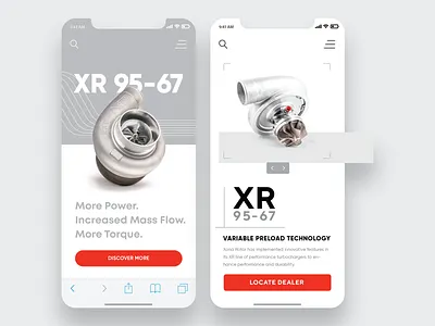 Turbocharger brand mobile exploration concept motorsports turbo ui ux webdesign