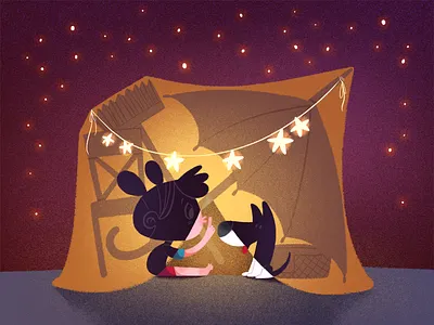 Camp camp dog friendship girl illustration illustration