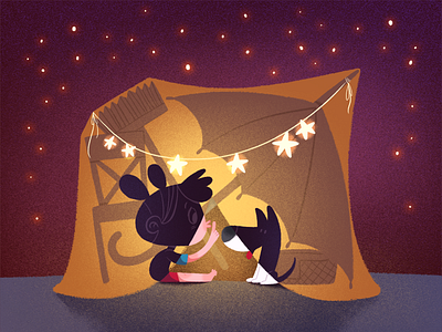 Camp camp dog friendship girl illustration illustration