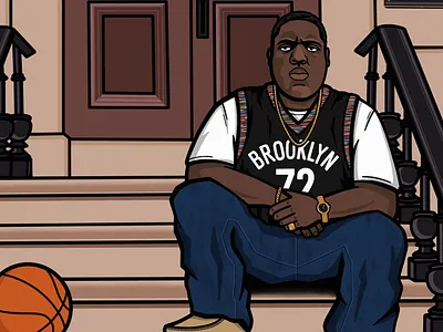 Happy Birthday Biggie basketball biggie biggie smalls brooklyn brooklyn nets commemorative illustration notorious big vector