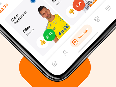 Cartola FC | Bottom Details app complexion reduction concept fantasy football football iphone x score soccer ui