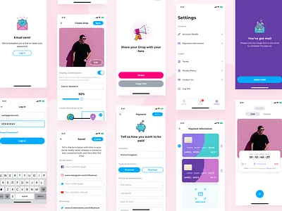 Fan App add create dashboard entertainment fan log in magic link nudds payment settings social