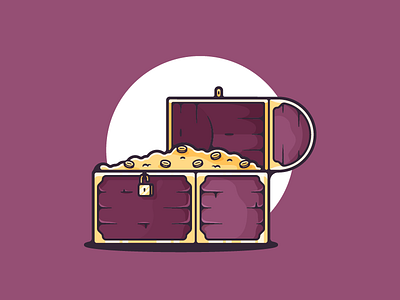 Treasure Chest art artwork chest design dribbble gold graphic graphic design illustration illustrations illustrator minimal purple shot shots simple treasure vector