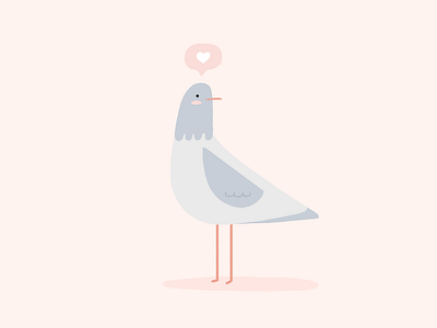 Little Pigeon animal illustration animal lovers animals bird cute cute animals doddle heart illustration love pastel color palette pigeon