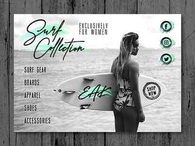EAK Surf Collection Landing Page 2 branding design graphic design icon illustration landing page logo typography vector web web design