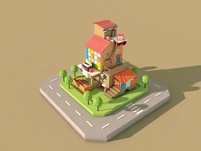 villages and towns&C4D 3d c4d house