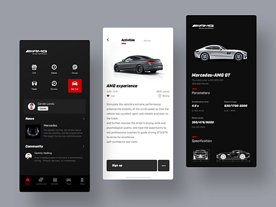Mercedes-Benz AMG app design team ui ux