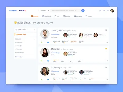 Hire Happy Thumbnail app dashboard design flow interaction ui user ux visual web webapp