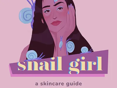 Snail Girl beauty branding cosmetics design digital art digital design illustration korean skincare procreate skincare skincareherbal snails visual identity