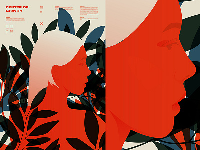 Center Of Gravity abstract composition floral floral background form fragment girl grid illustration laconic layout lines minimal poster poster a day poster art poster challenge