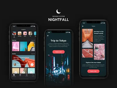 Dark Side of a Mobile UI app dark darkmode design design system flat ios mobile shop sketch ui ui design uikit ux uxdesign