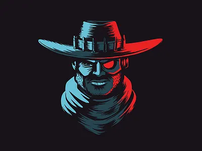 Robohobo Avatar 2d avatar bot branding character cyborg design gamer gaming gunslinger hobo icon illustration logo robot streamer twitch