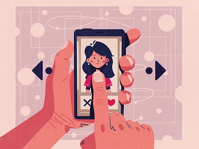 Matching Pt. 2 app art cartoon character choice date dating design future futuristic illustration match smartphone soulmate tech vector