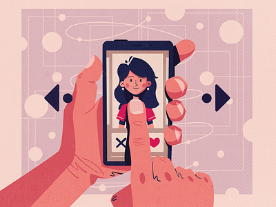 Matching Pt. 2 app art cartoon character choice date dating design future futuristic illustration match smartphone soulmate tech vector