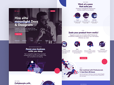 Giggable Brand Website branding homepage identity illustration ui website