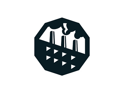 The Factory Logo abstract business concept creative design element factory icon illustration industrial industry isolated logo manufacture negative negative space logo sign symbol technology vector