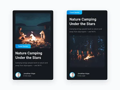 Stories Cards article camping cards dark fire mobile night sky story travel