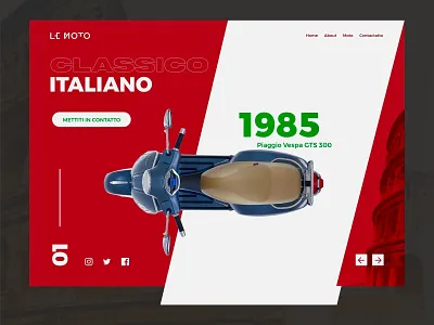 Scooter Italian Classics animation branding design illustration invision invisionapp invisionstudio italian italy landing page design motorbike typography ui ui ux designer uidesign uiux uxdesign web design webdesign website