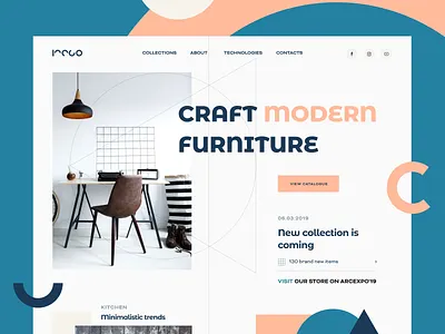 Iteco Furniture Promo Website aesthetics artwork catalogue composition decoration design equipment furniture furniture website graphic image interior kraft piece platform product promo web web design