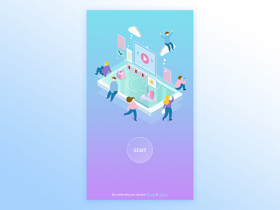 Start page UI art character characterdesign color design flatdesign illustraion launcher page start page start up startup ui uidesign uidesigns uiux user interface user interface design user interface ui userinterface
