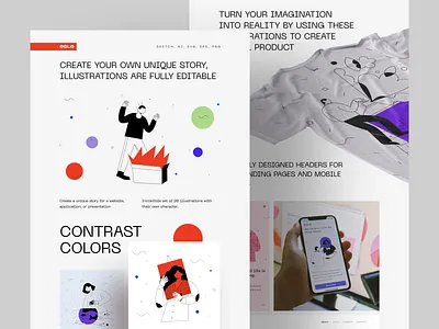 OSLO Presentation colors contrast illustrations landing minimal presentation ui web