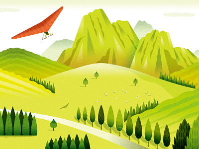 FUJITSU "My Cloud" calender September forest illustration landscape