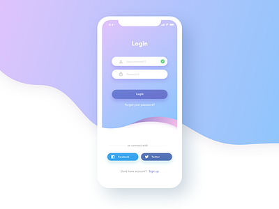 Simple Login Screen design gradient login simple ui