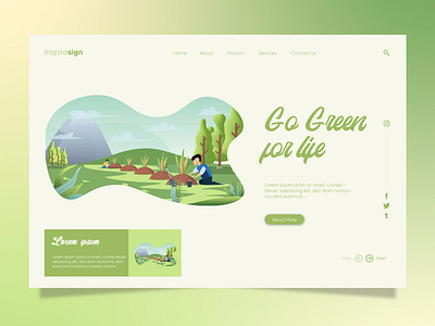 Project Landing Page Go Green For Life design illustration landing page minimal ui ux vector web website