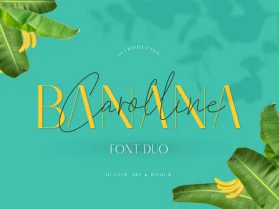 Banana Carolline Font duo branding font font duo logo font playful font playfull logo script font sell font serif font signature font