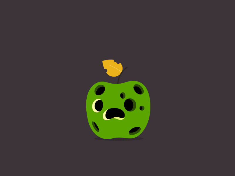 Zombie Apple 2d aftereffects animation apple digitalart flat nails zombie