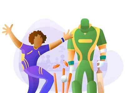 Cricket World Cup Series #3 cricket design flat illustration sketch ui vector worldcup