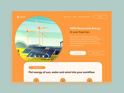Økologi Concept, Orange 3d artwork design illustration layout minimal minimalism ui web web design webdesign website website design