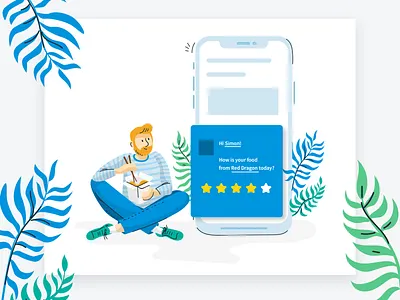 Qualaroo Illustrations characterdesign eating illustration feedback food homepage illustration mobile mobile ui rating vector