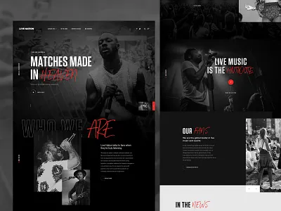 Live Nation landing page black landing page sketch ui ux video web design website