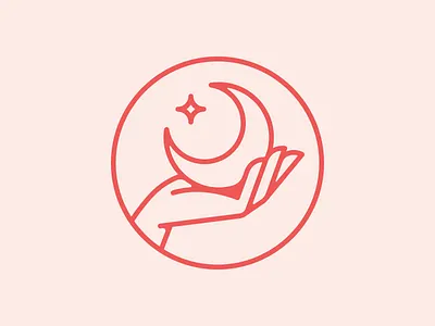 Knead Massage Practice (Part.I) 2d badge branding canada design flat hand hands icon illustration logo massage moon patch pink red star therapy typography vector