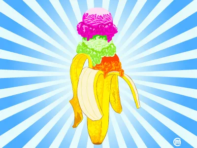 My favourite Fruit banana brandnew candy food fruity icecream illustration summer tasty vector vectorart