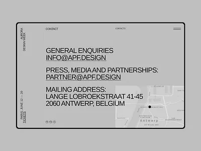 Aurora Events Design Kit. Contacts brutalist contact page contacts design resources map minimalism template theme ui components ui elements ui kit ui pack